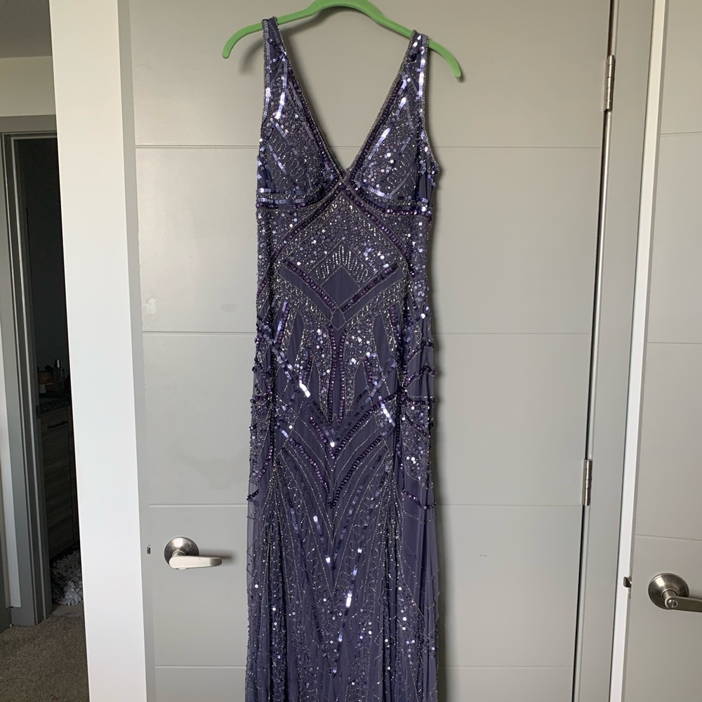 Sequin formal lilac dress